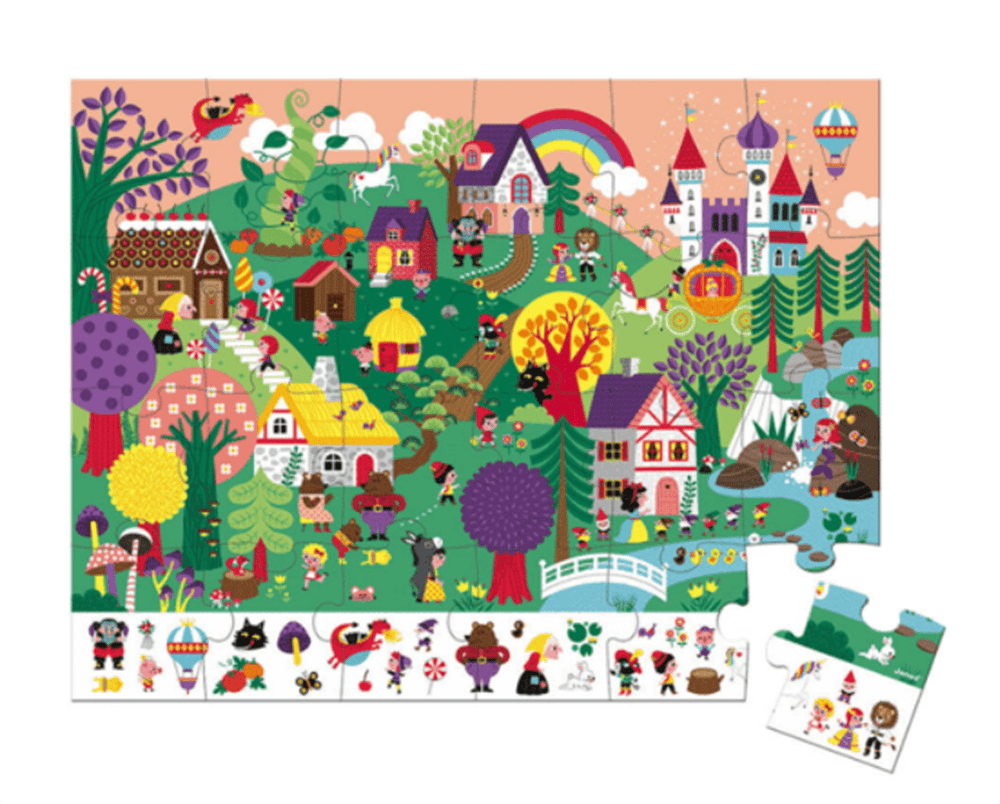 Janod 24 Parça Çantalı Puzzle ve Bulmaca - Masal resmi
