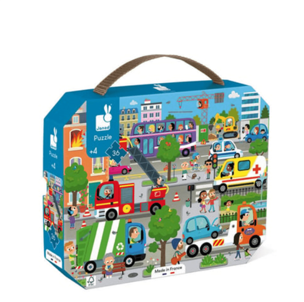 Janod 36 Parça Çantalı Puzzle - Şehir resmi