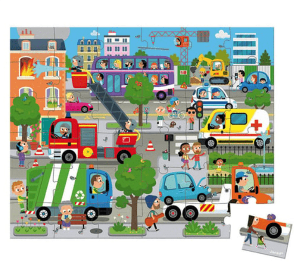 Janod 36 Parça Çantalı Puzzle - Şehir resmi