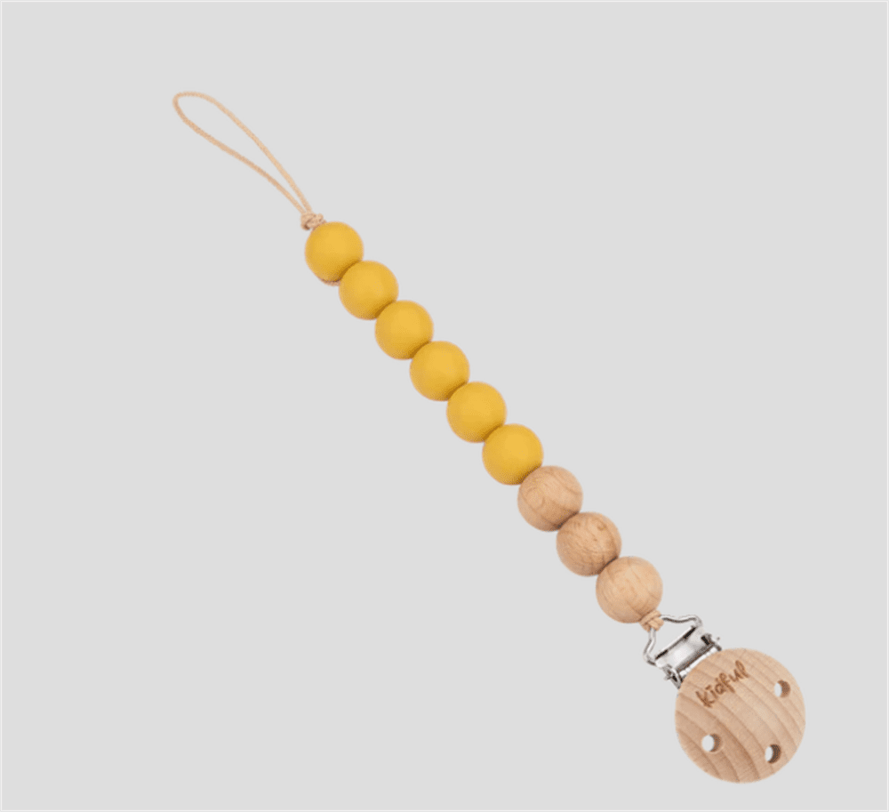Kidful Silikon Emzik Askısı Mustard resmi