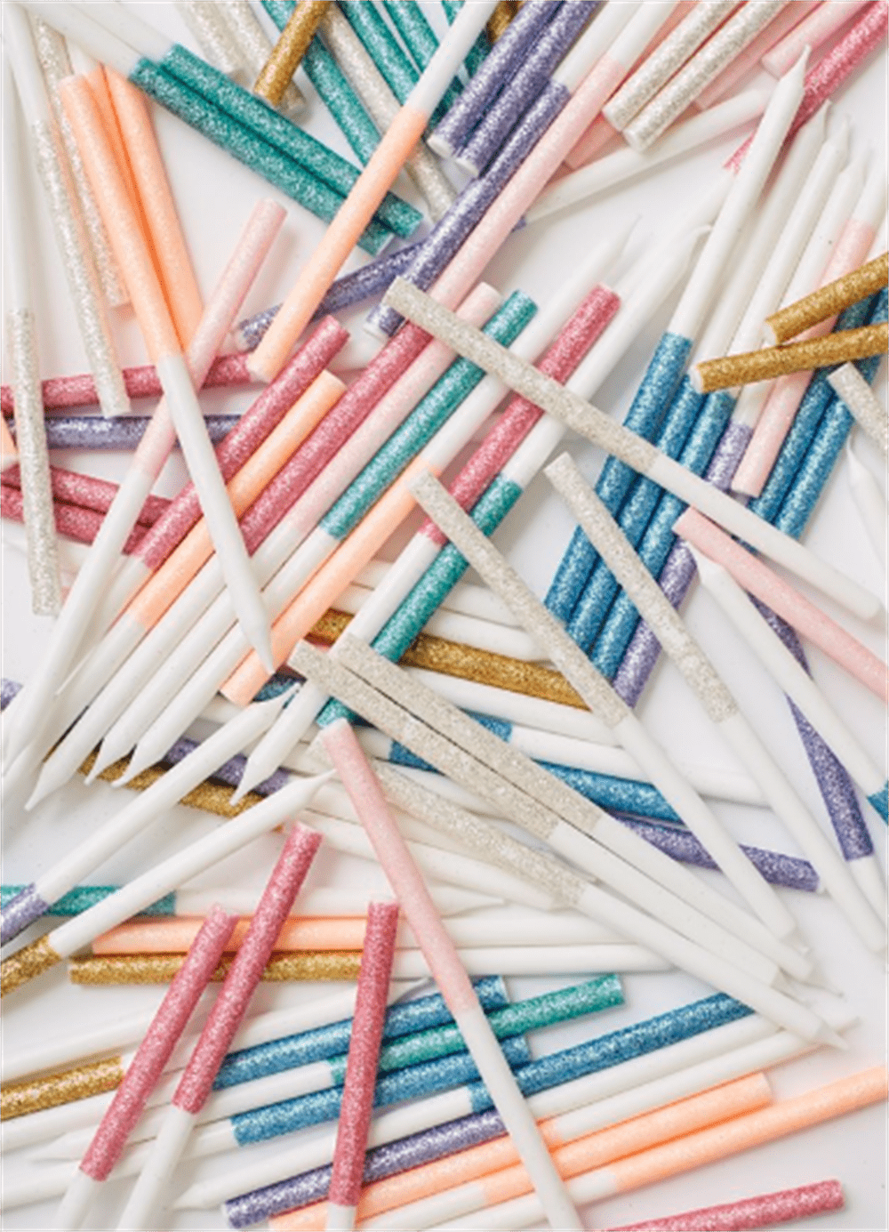 Açık Pembe Simli Mumlar resmi