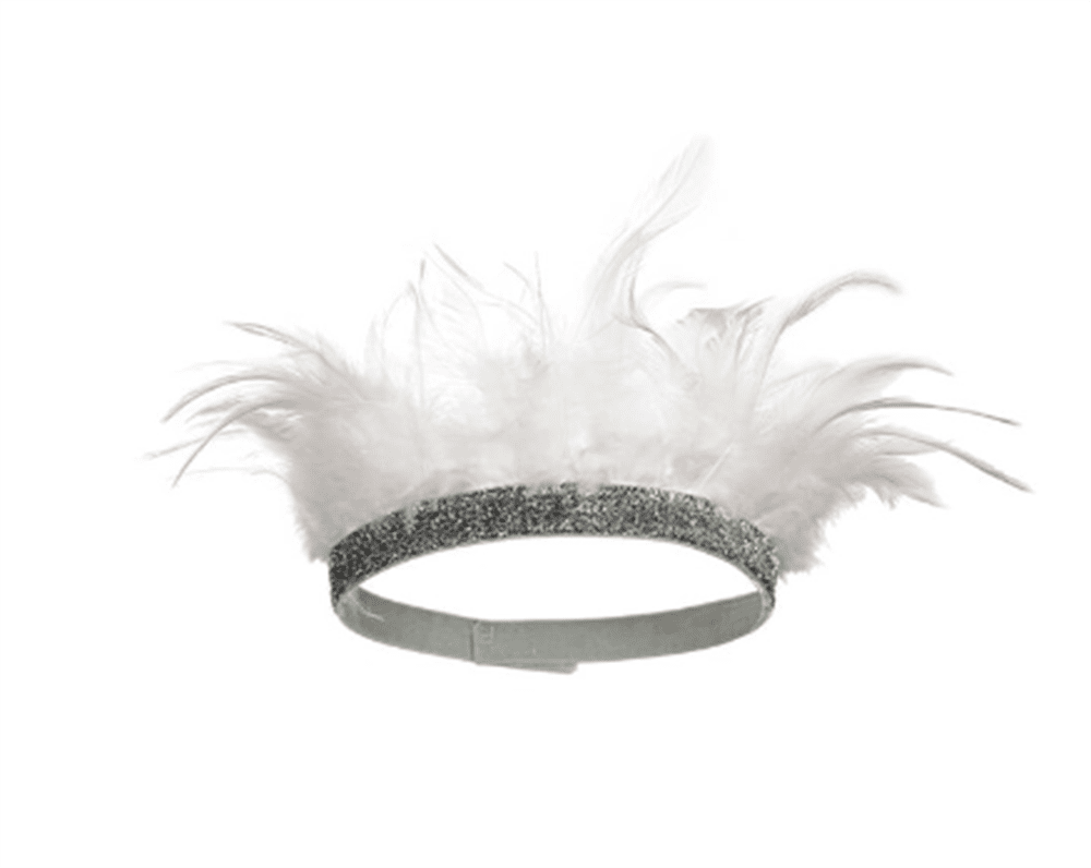 Beyaz Tüylü Party Tacı resmi