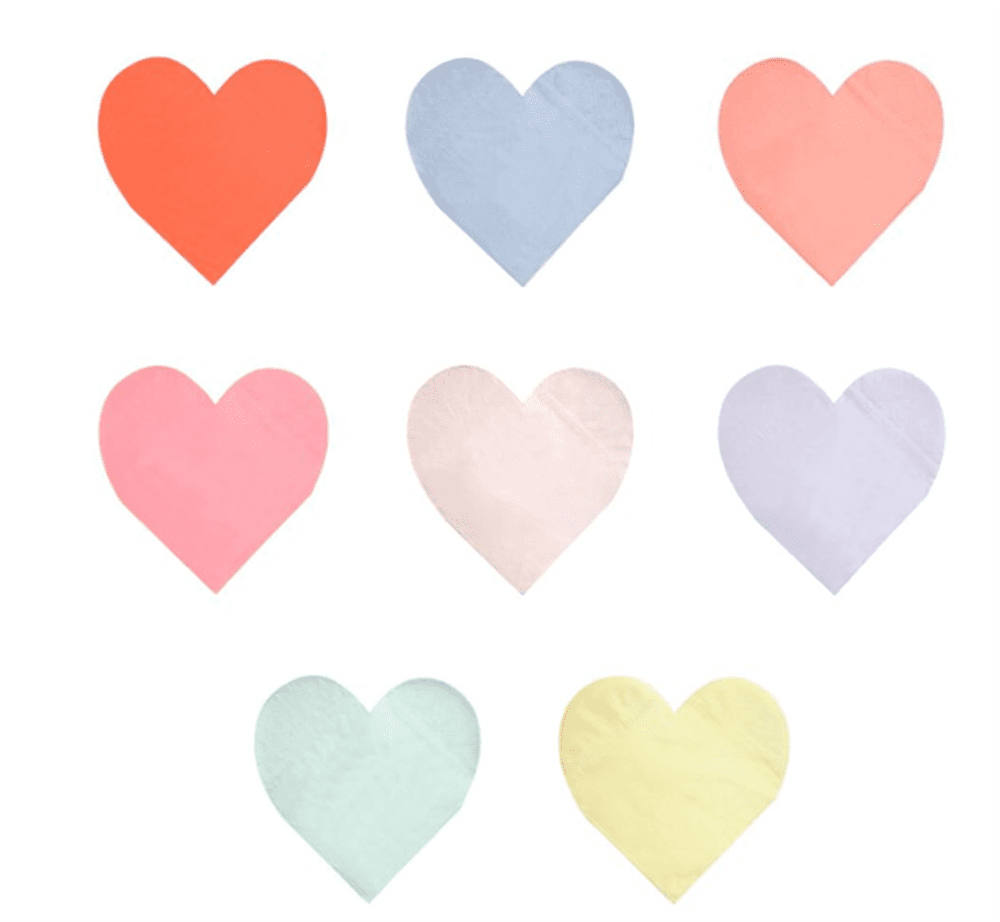 Renkli Kalp Peçete L 20’li resmi