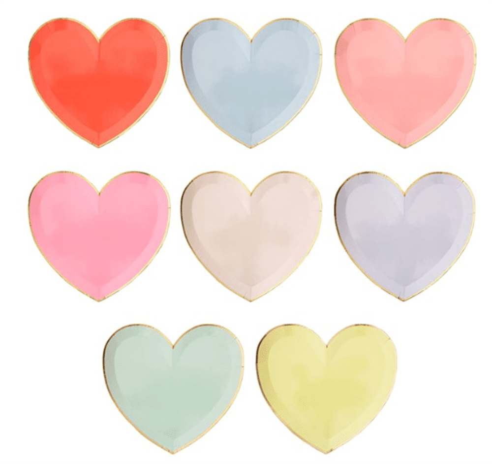 Renkli Kalp Tabaklar L resmi