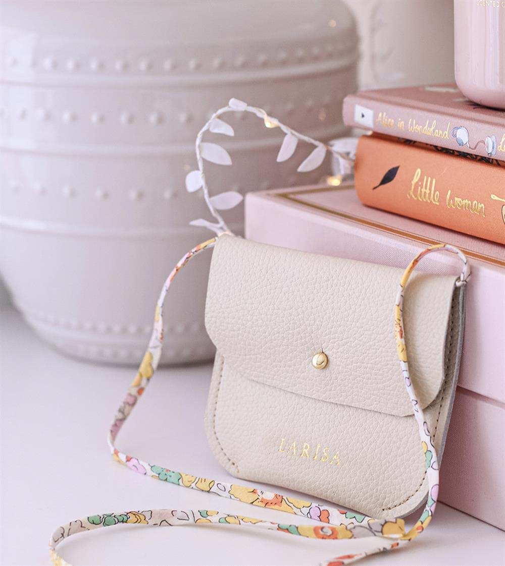 Mini & Kids Deri Çanta Bej resmi