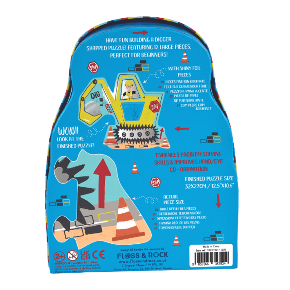 12 Parça Şekilli Kutulu Yapboz Construction resmi