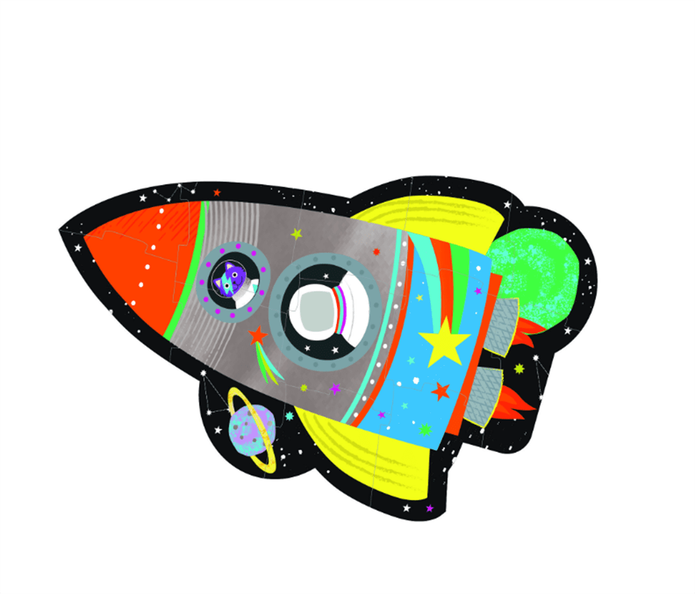 12 Parça Şekilli Yapboz Rocket resmi