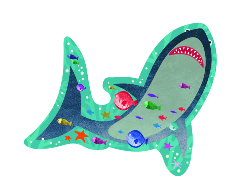 12 Parça Şekilli Yapboz Shark resmi