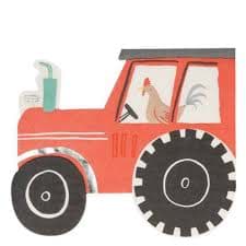 On The Farm Tractor Napkins - Traktör Peçete - 16'lı resmi