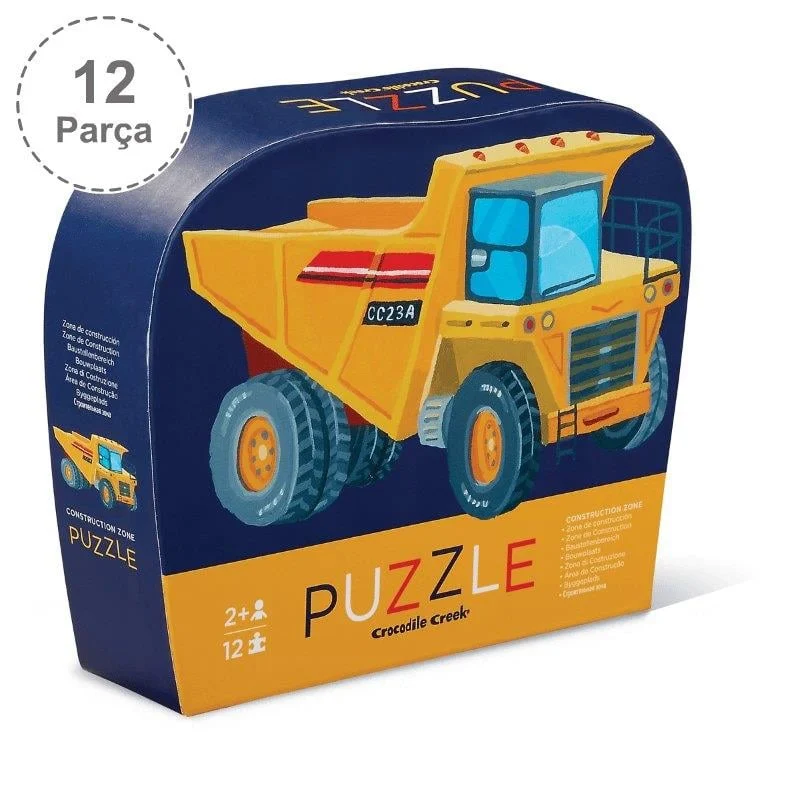 Crocodile Creek Dekoratif Puzzle - 36 Parça - Construction Zone resmi