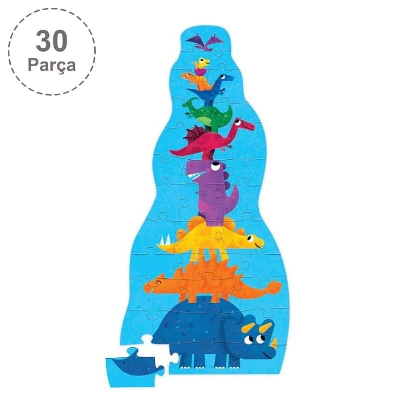 Crocodile Creek Dev Kule Puzzle - 30 Parça - Dinozor resmi