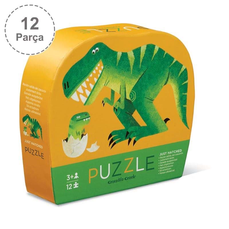 Crocodile Creek Mini Puzzle - 12 Parça - Dinozor Ve Yavrusu resmi