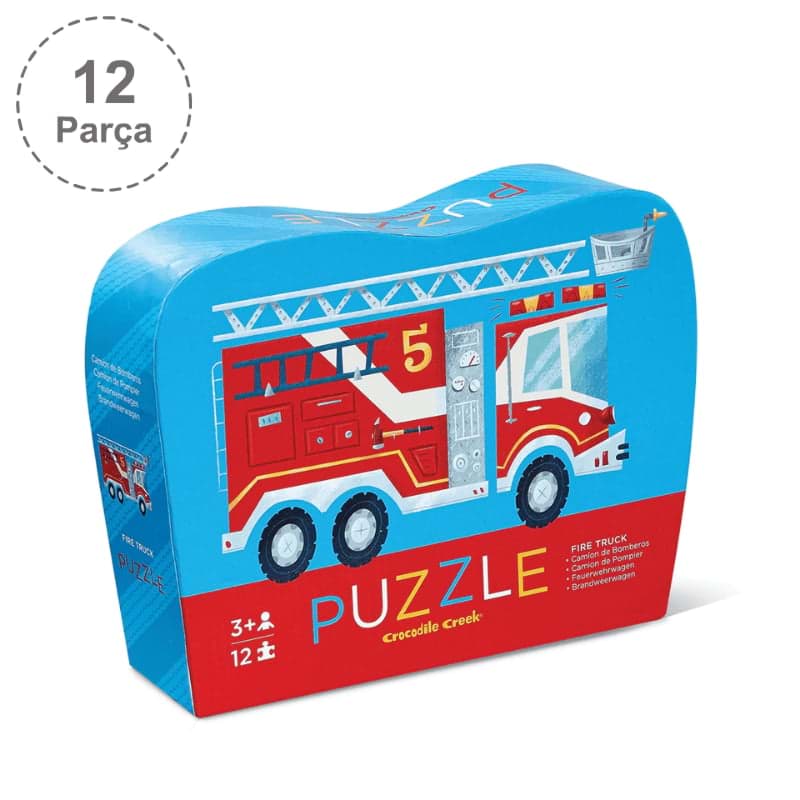 Crocodile Creek Mini Puzzle - 12 Parça - İtfaiye resmi