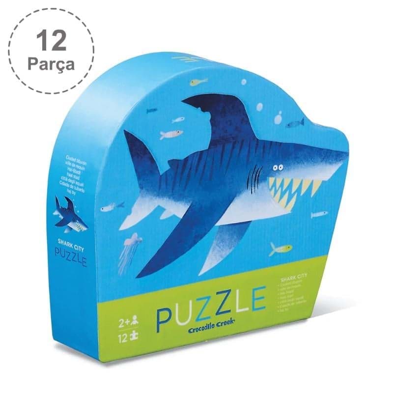 Crocodile Creek Mini Puzzle - 12 Parça - Köpekbalığı Şehri resmi