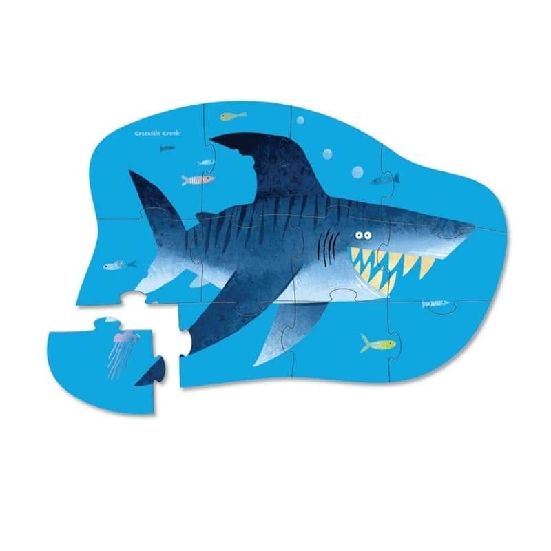 Crocodile Creek Mini Puzzle - 12 Parça - Köpekbalığı Şehri resmi