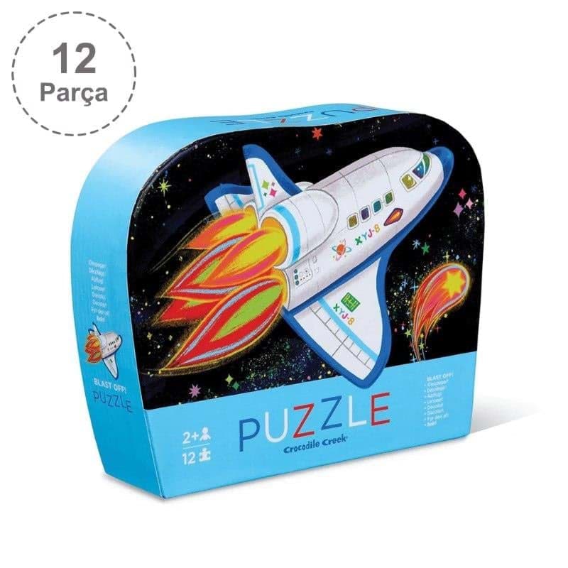 Crocodile Creek Mini Puzzle - 12 Parça - Roket resmi