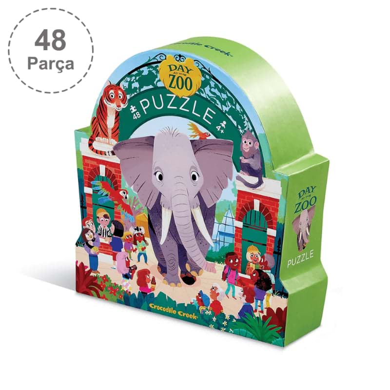 Crocodile Creek Müzede Bir Gün Puzzle - 48 Parça - Hayvanat Bahçesi resmi