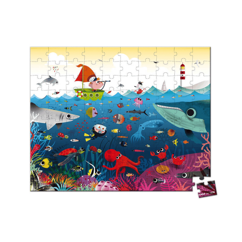Janod 100 Parça Çantalı Puzzle - Sualtı Dünyası resmi
