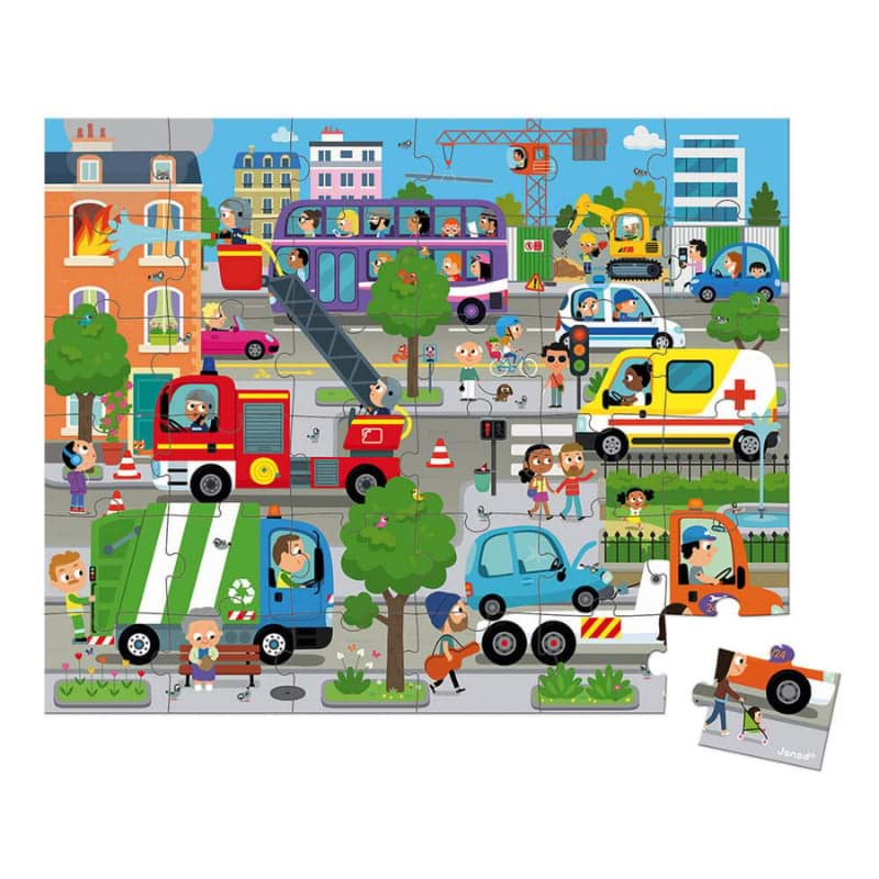 Janod 36 Parça Çantalı Puzzle - Şehir resmi