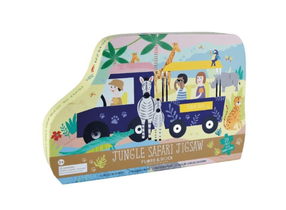 Floss & Rock 20 Parça Şekilli Yapboz Timsah Jungle resmi