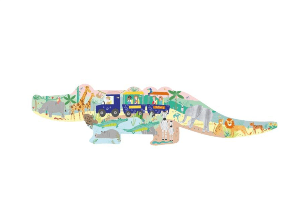 Floss & Rock 20 Parça Şekilli Yapboz Timsah Jungle resmi