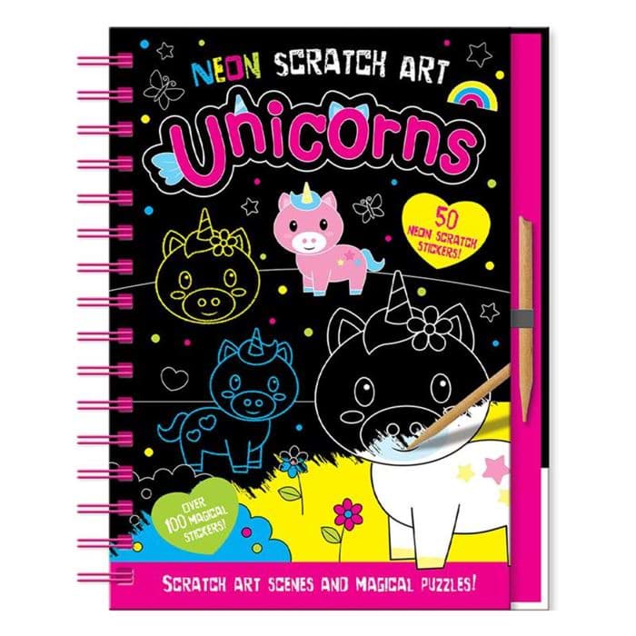 Neon Scratch Art - Unicorns resmi
