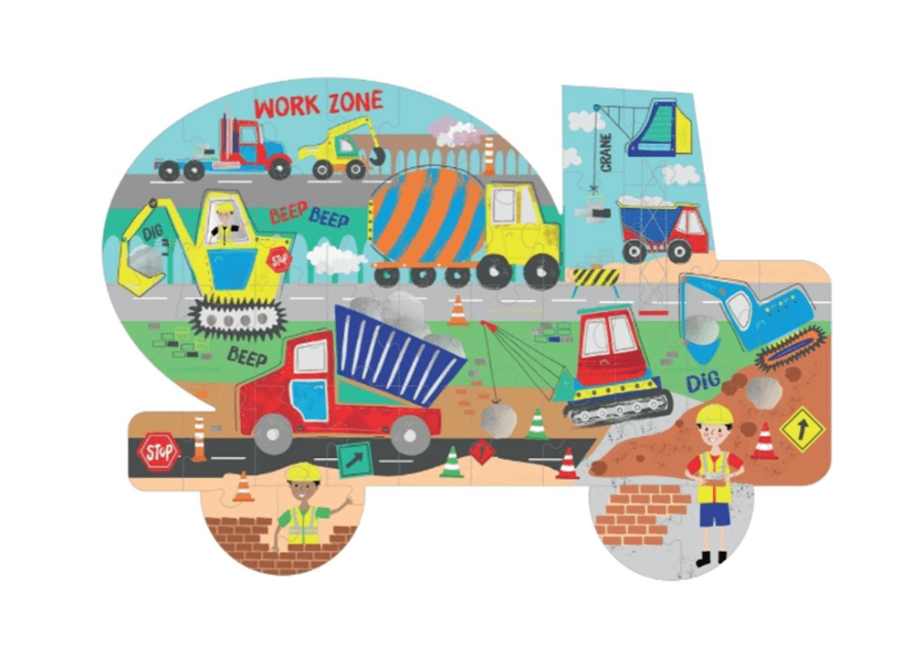 Floss & Rock 40 Parça Şekilli Yapboz İnşaat Arabası resmi