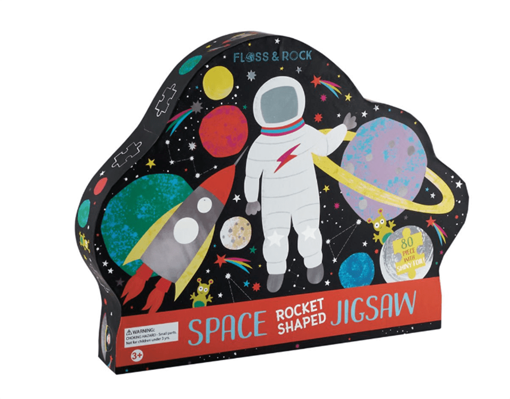 Floss & Rock 80 Parça Şekilli Yapboz Roket Space resmi