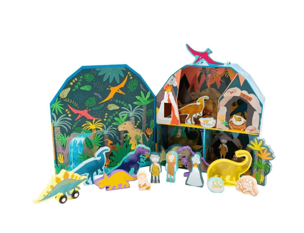 Floss & Rock Ahşap Figürlü Oyun Kutuları Dino resmi