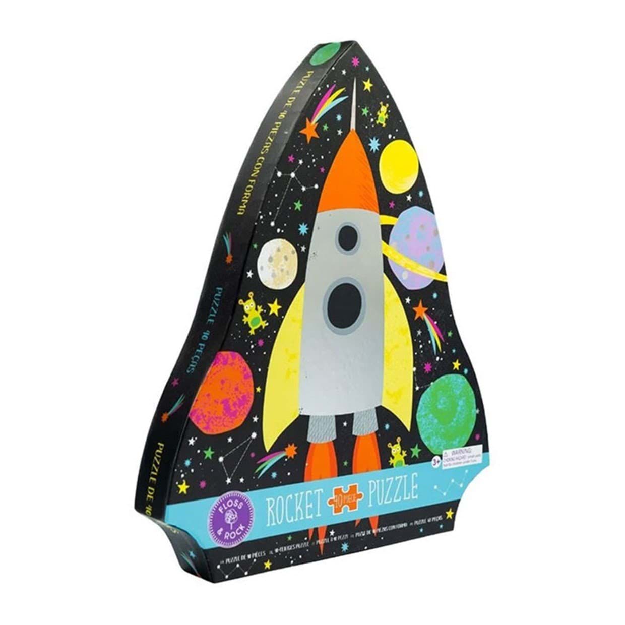 Floss & Rock 40 Parça Şekilli Yapboz Roket Space resmi