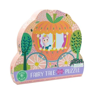 Floss & Rock 80 Parça Şekilli Yapboz Bal Kabağı Arabası Fairy Tale resmi