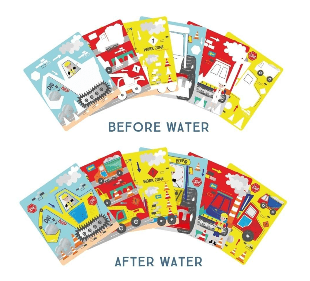 Renk Değiştiren Water Magic Boyama Kitabı Construction resmi
