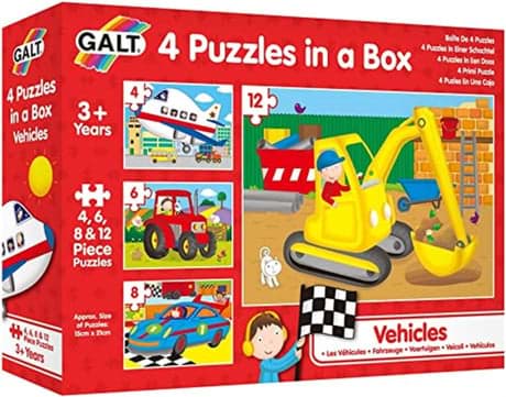 4 Puzzles in a Box Vehicles resmi
