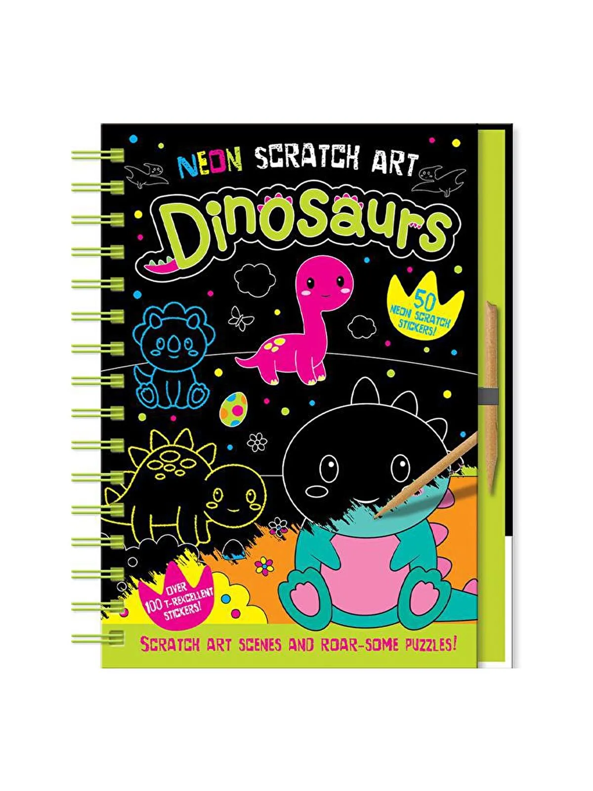 Neon Scratch Art - Dinosaurs resmi