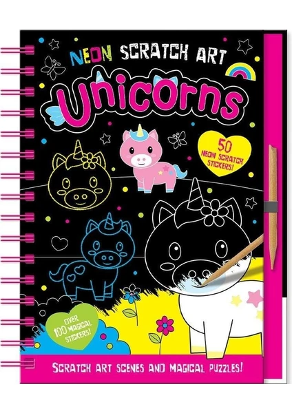 Neon Scratch Art - Unicorns resmi