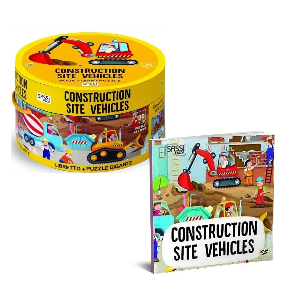 İkisi Bir Arada Dev Puzzle ve Kitap -İnşaat Sahası resmi