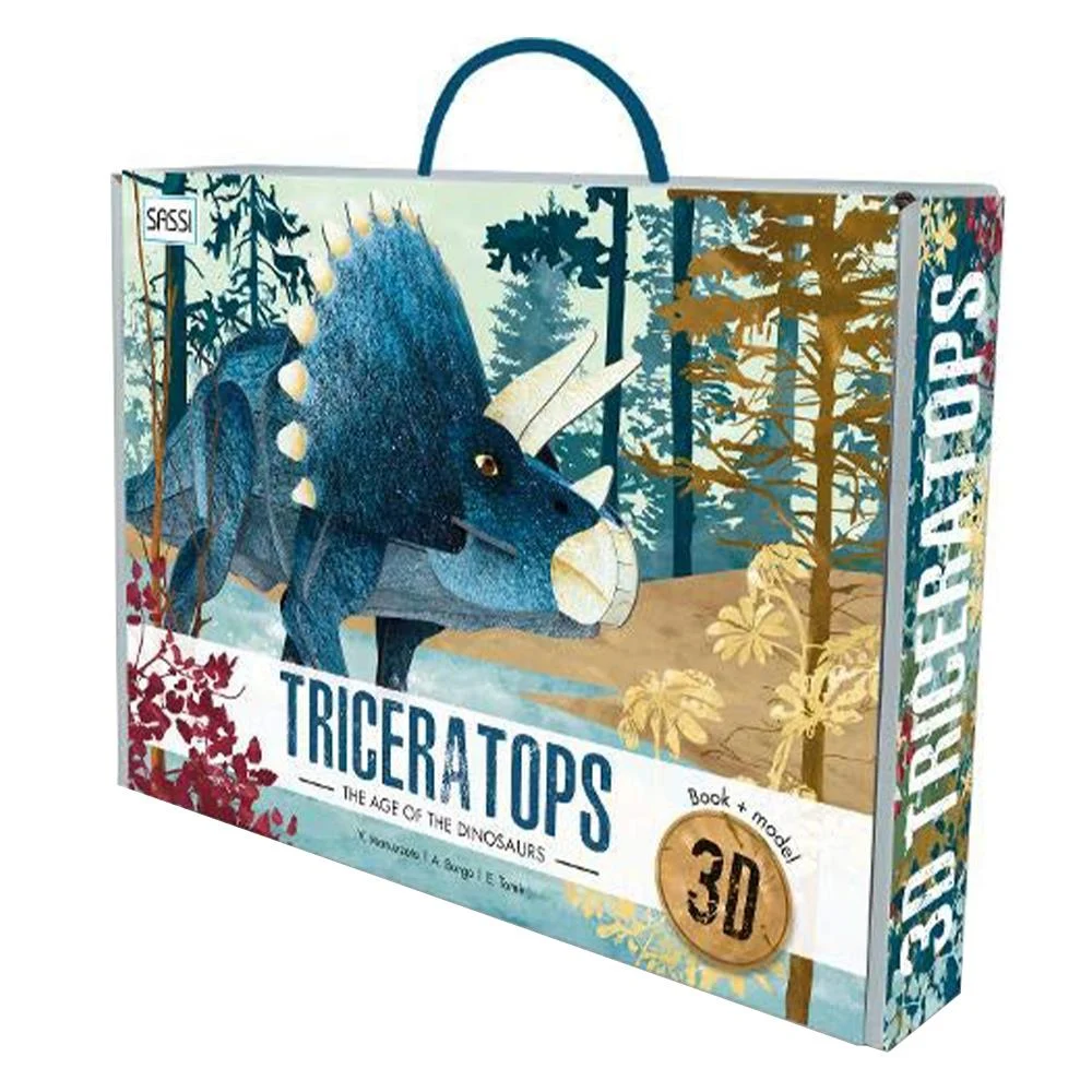 Kitap ve 3D Model - Triceratops resmi