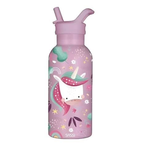 Pipetli Çelik Termos - Sevimli Unicorn resmi