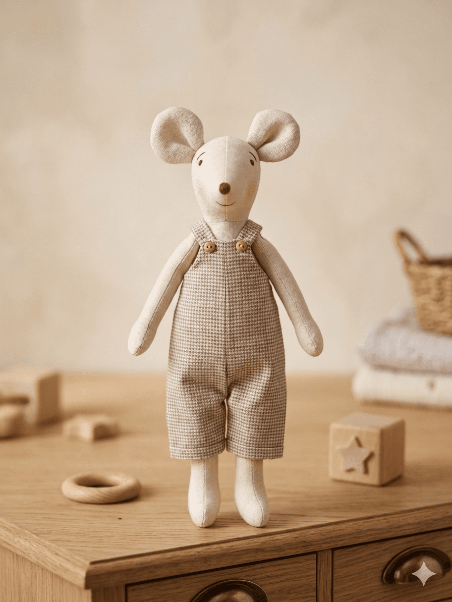 Küçük Boy 38 cm Gri Ekoseli Tulum resmi