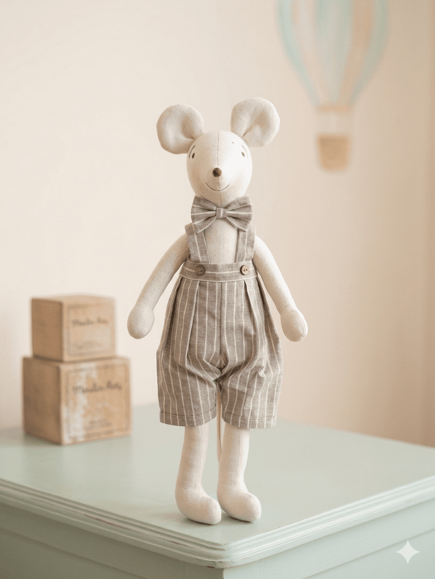Orta Boy 45 cm Gri Beyaz Çizgili Tulum resmi