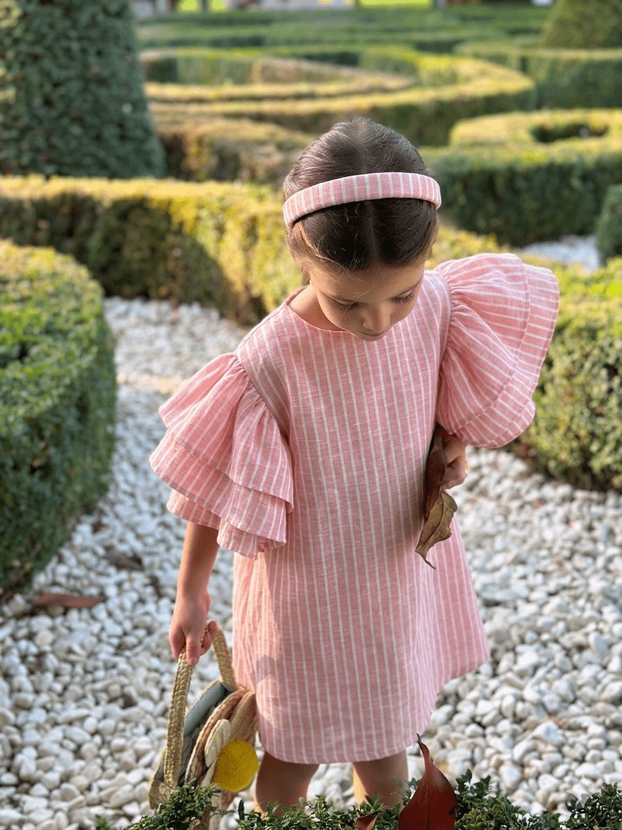 Butterfly Dress Çizgili Pembe 2-4 Yaş resmi
