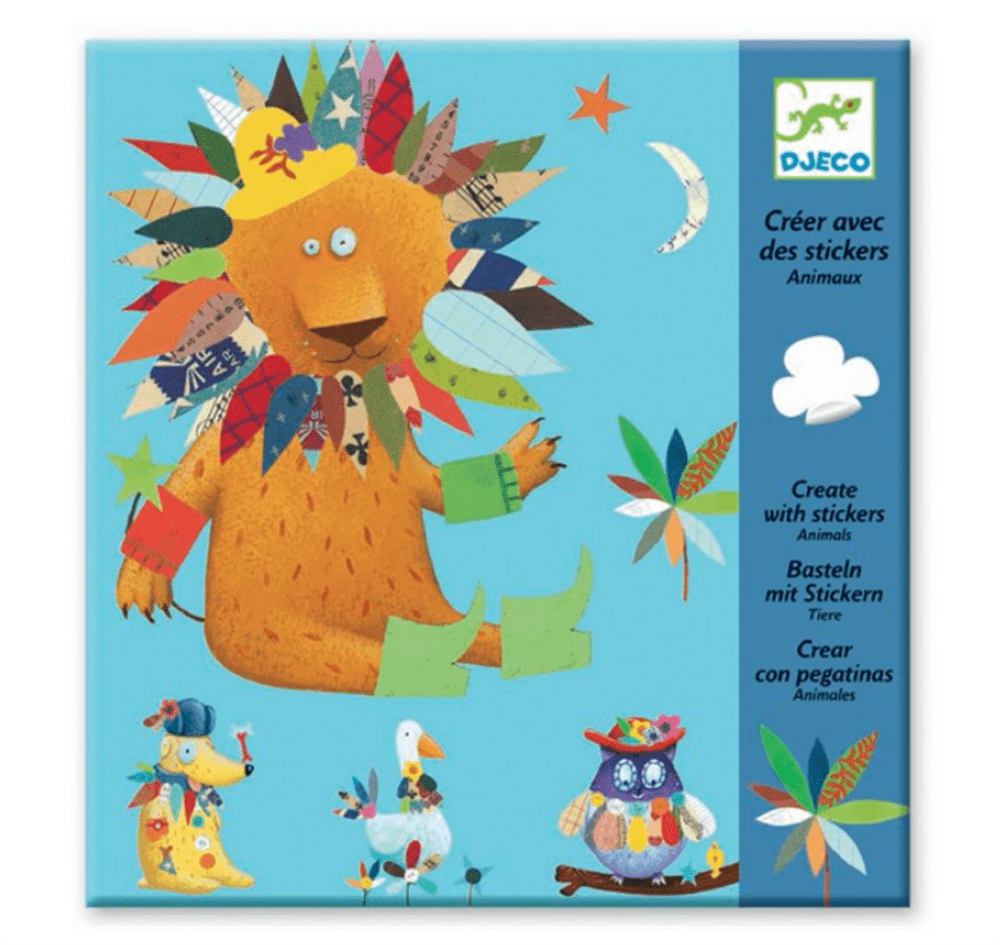 Djeco Yapıştırma Kartları / Create Animals resmi